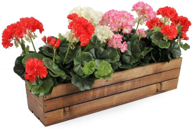 Skrzynka balkonowa drewniana taras kwiaty 60 cm wkład