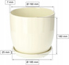 Doniczka donica osłonka ceramiczna z podstawką kremowa ⌀20 cm