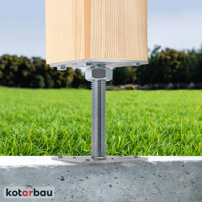 Podstawa słupa regulowana pręt gwint 110x250mm - 4 szt.