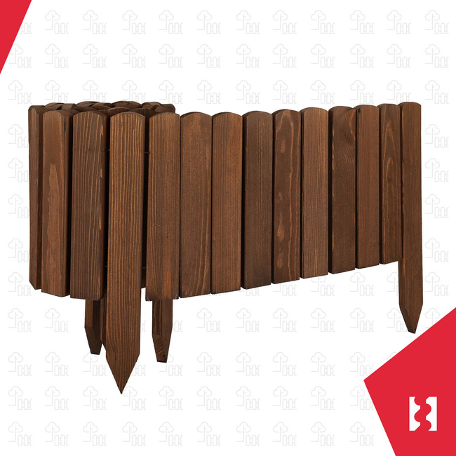 Płotek ogrodowy palisada obrzeże drewniany wbijany brązowy 200x30 cm