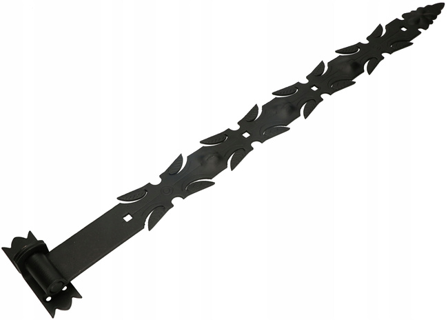 Zawias pasowy kuty ozdobny do drzwi 800 mm z zaczepem - 2 szt.