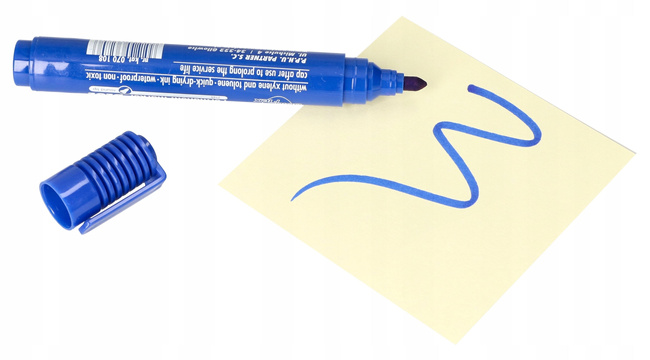 Marker permanentny niebieski wodoodporny 6 szt.