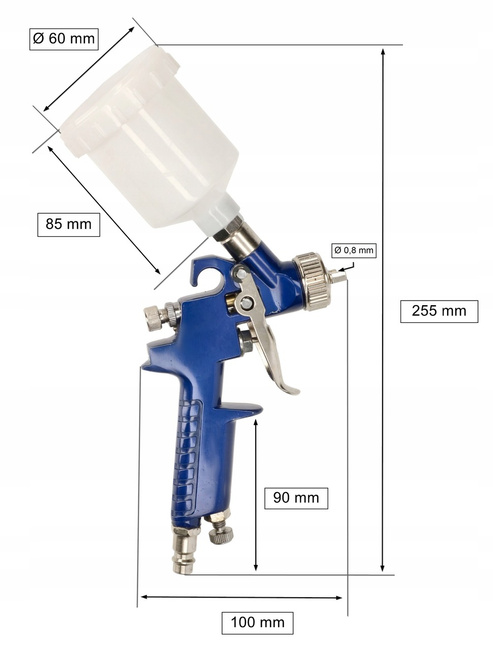 Pistolet lakierniczy 125ml dysza malowania hvlp