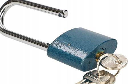 kłódka żeliwna długi pałąk zatrzaskowa klucz 50mm